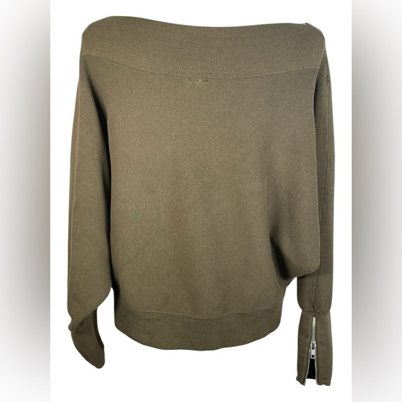 Free People Olive Green Off-Shoulder Sweater - Picture 3 of 8